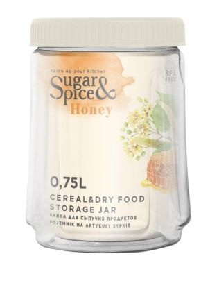 Банка для сыпучих продуктов Sugar&Spice Honey 0,75л белый зефир